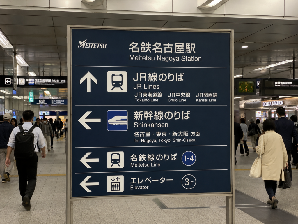 신칸센방향 표지만
