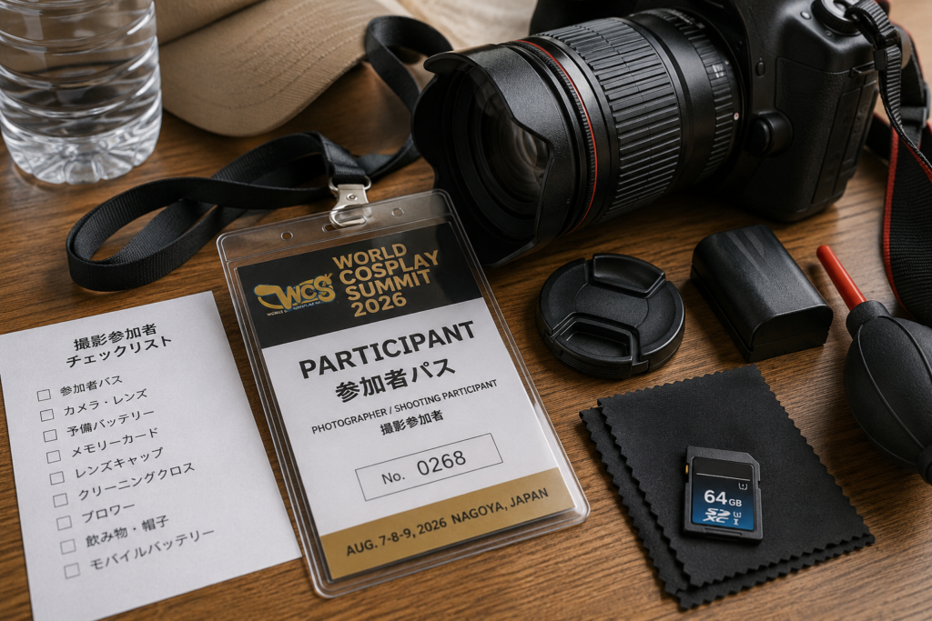 참가 패스와 참가자의 준비물 예시 사진